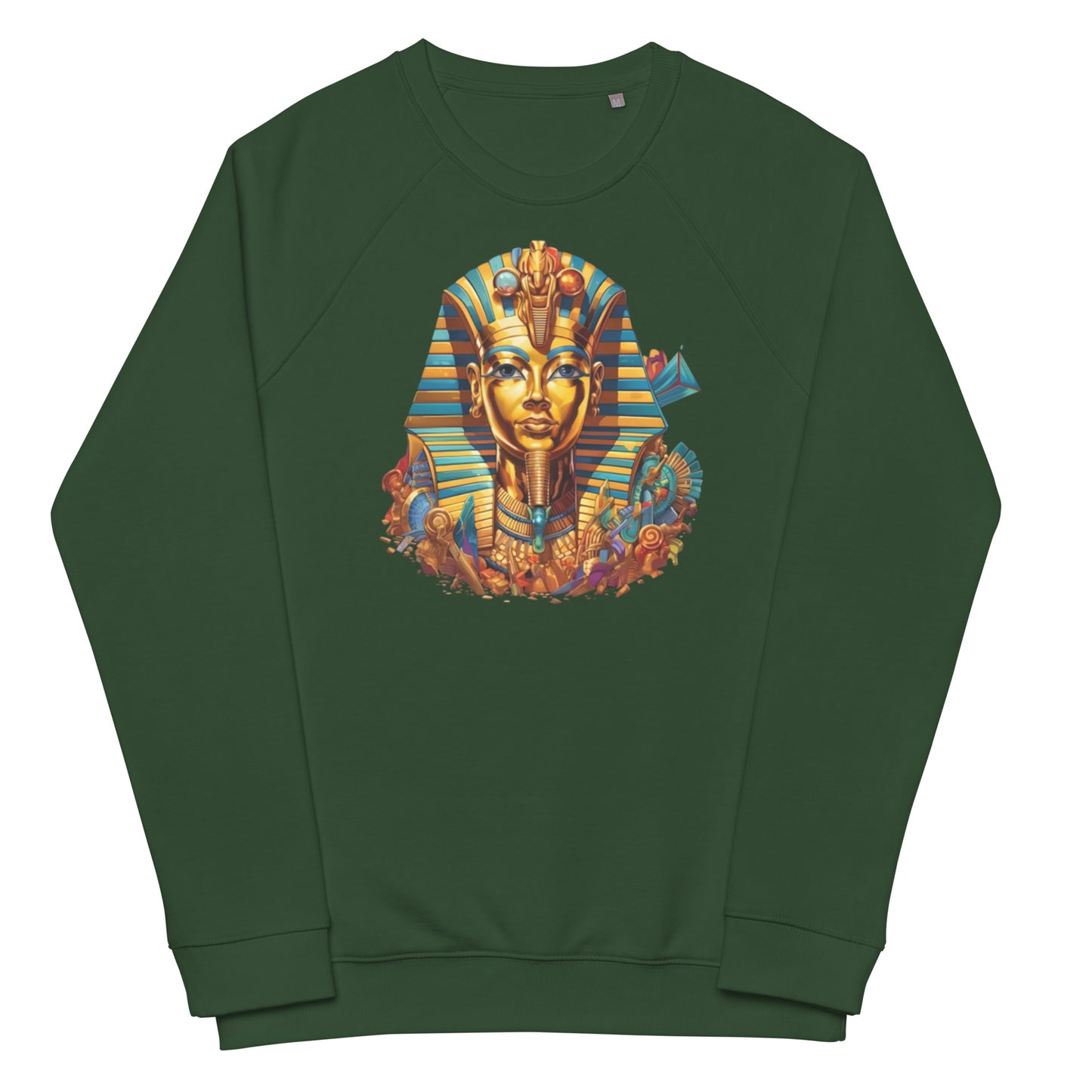 Sweatshirt écologique raglan unisexe : Toutankhamon, figure mythique