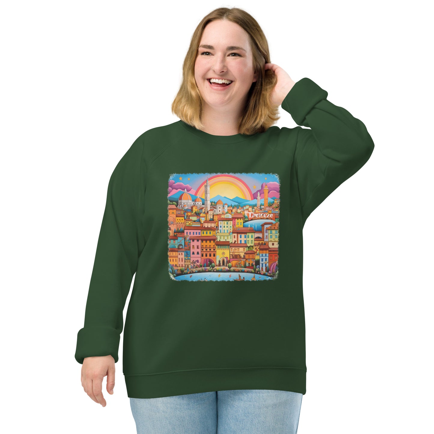 Sweatshirt écologique raglan unisexe : Au sommet de la Renaissance