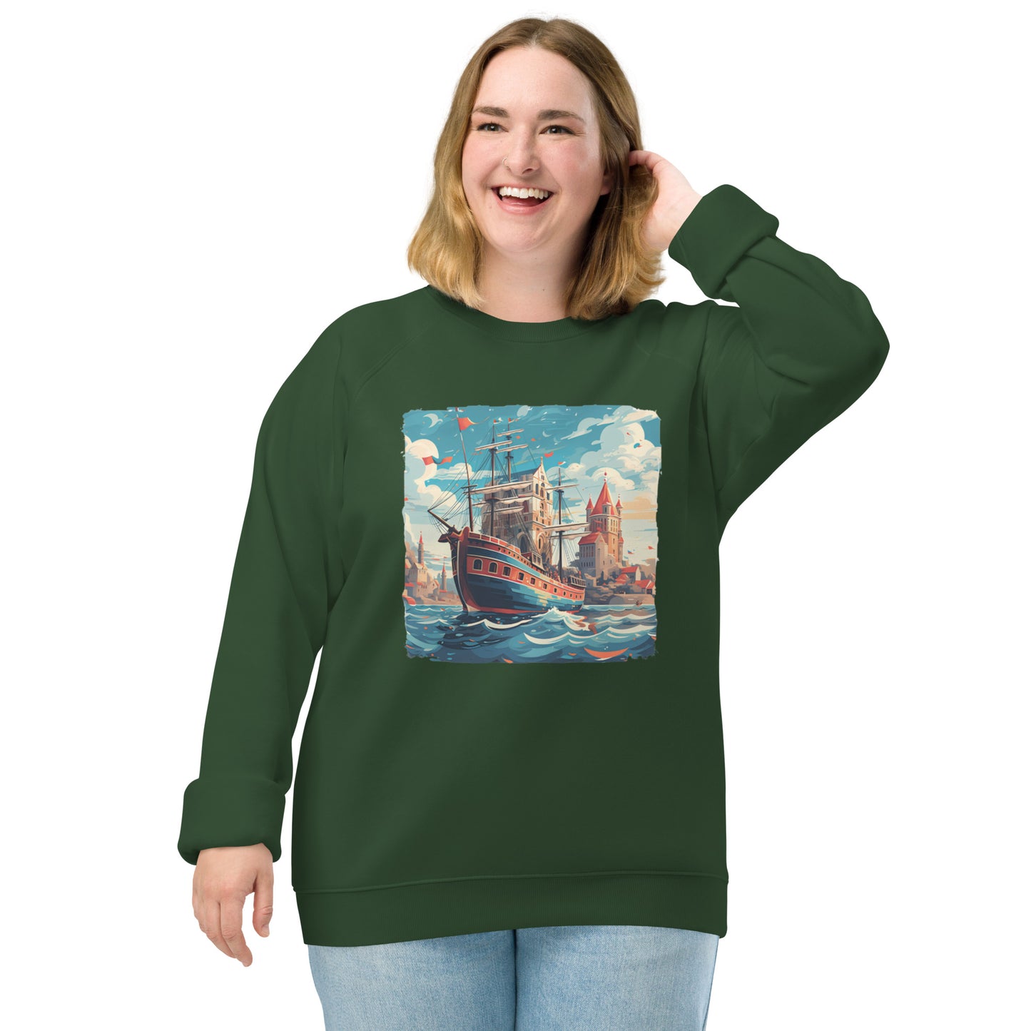 Sweatshirt écologique raglan unisexe : La Ligue Hanséatique