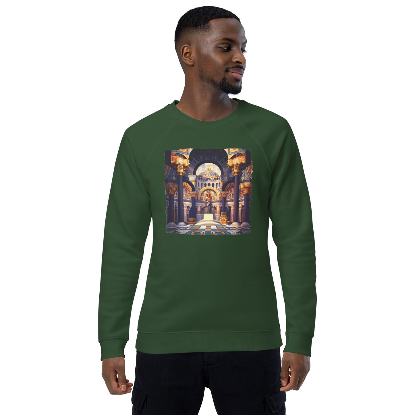 Sweatshirt écologique raglan unisexe : L'Âge d'or Byzantin