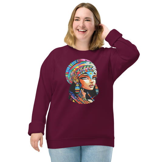 Sweatshirt écologique raglan unisexe : La dernière Reine d'Egypte