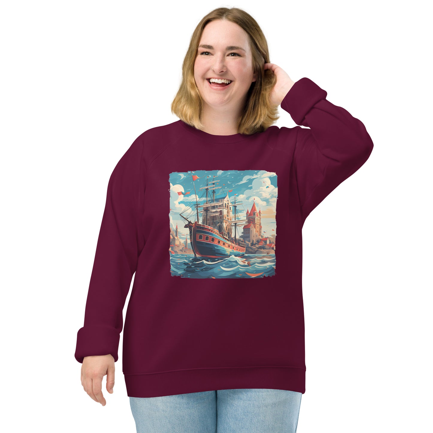 Sweatshirt écologique raglan unisexe : La Ligue Hanséatique