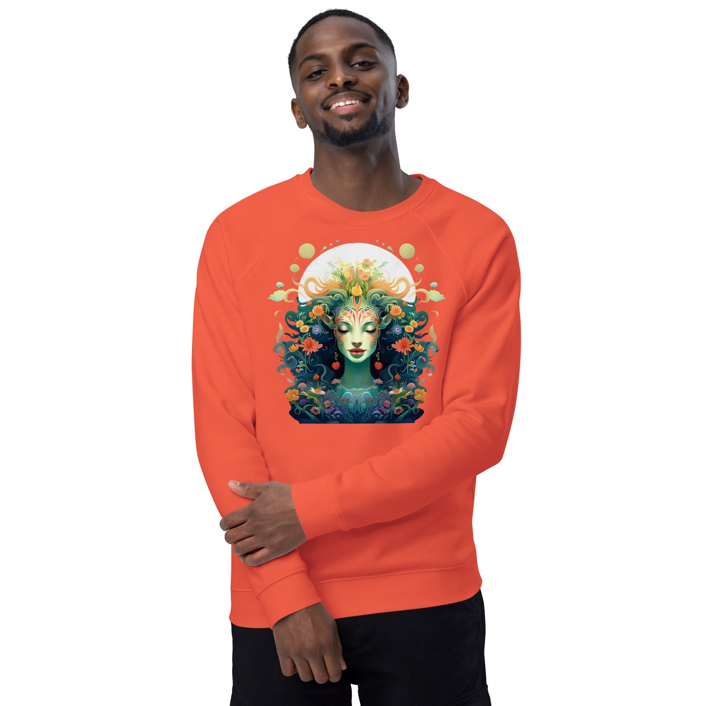 Sweatshirt écologique raglan unisexe : Hathor, déesse originelle