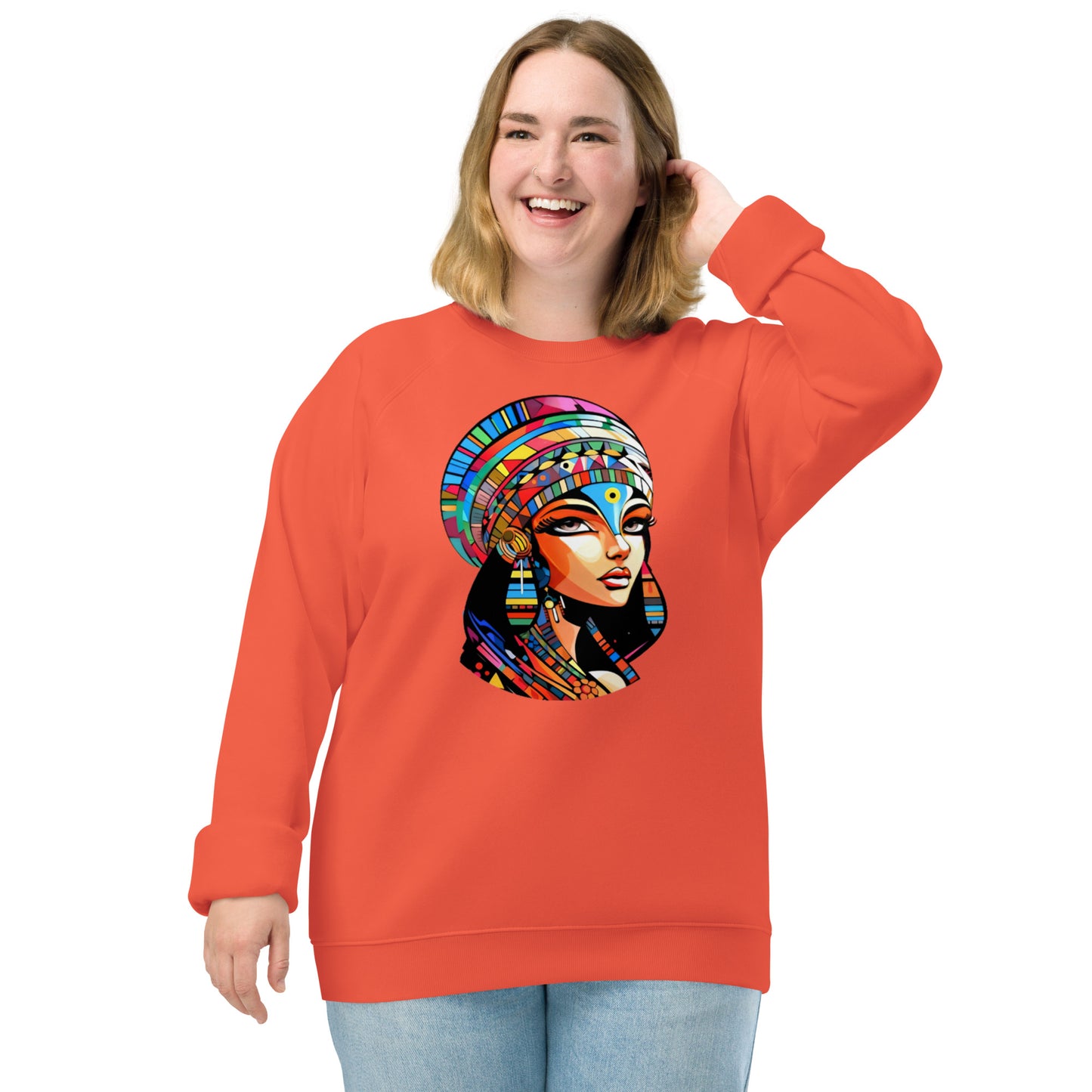 Sweatshirt écologique raglan unisexe : La dernière Reine d'Egypte