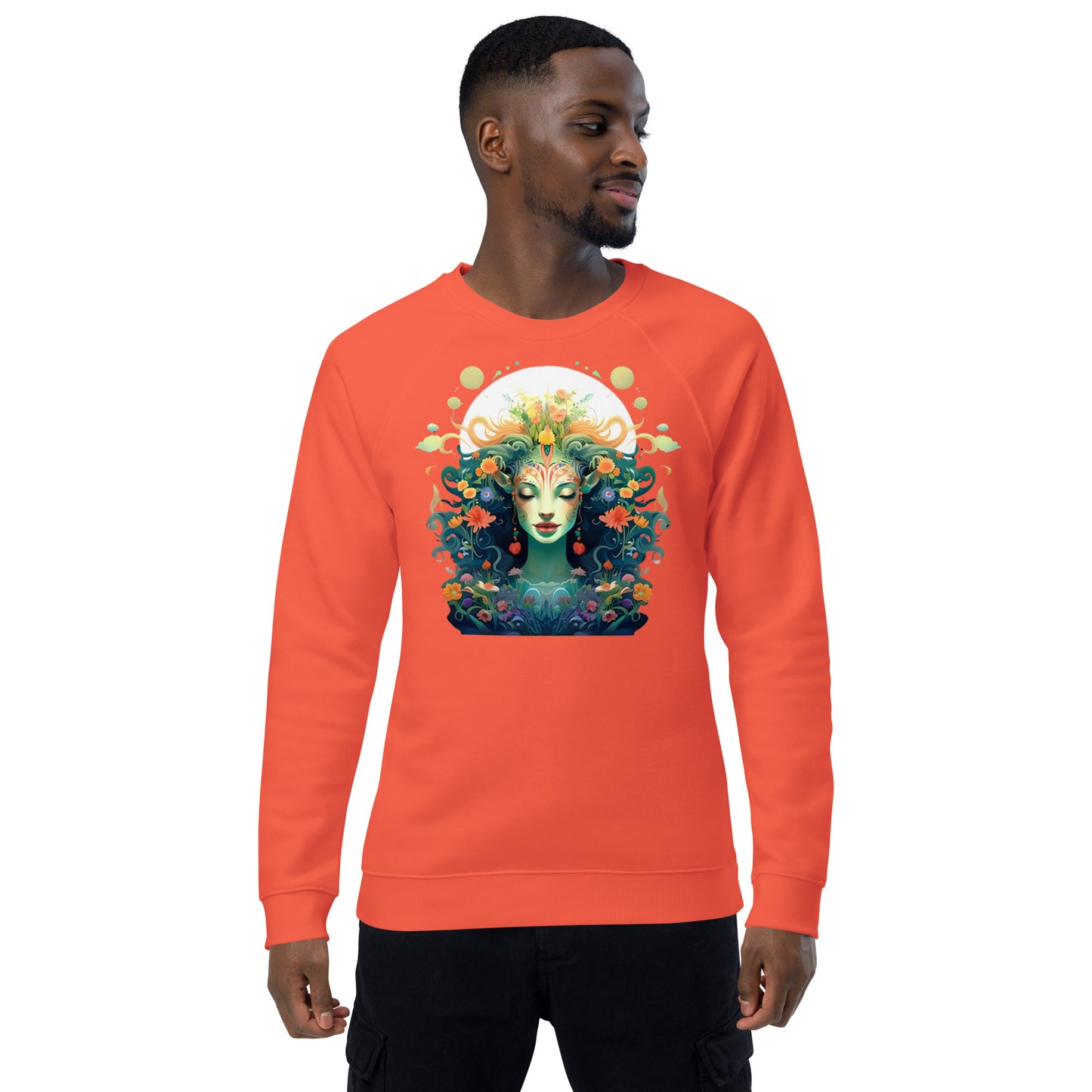 Sweatshirt écologique raglan unisexe : Hathor, déesse originelle