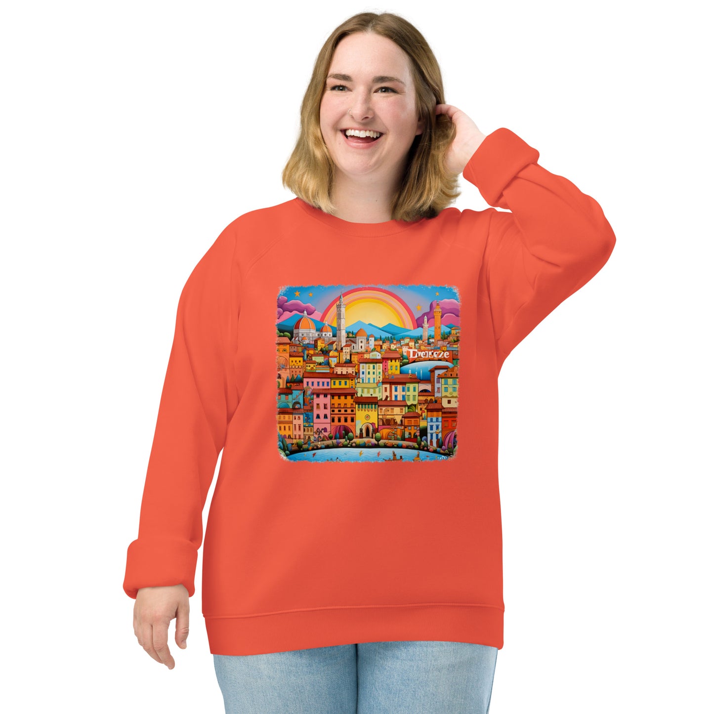 Sweatshirt écologique raglan unisexe : Au sommet de la Renaissance