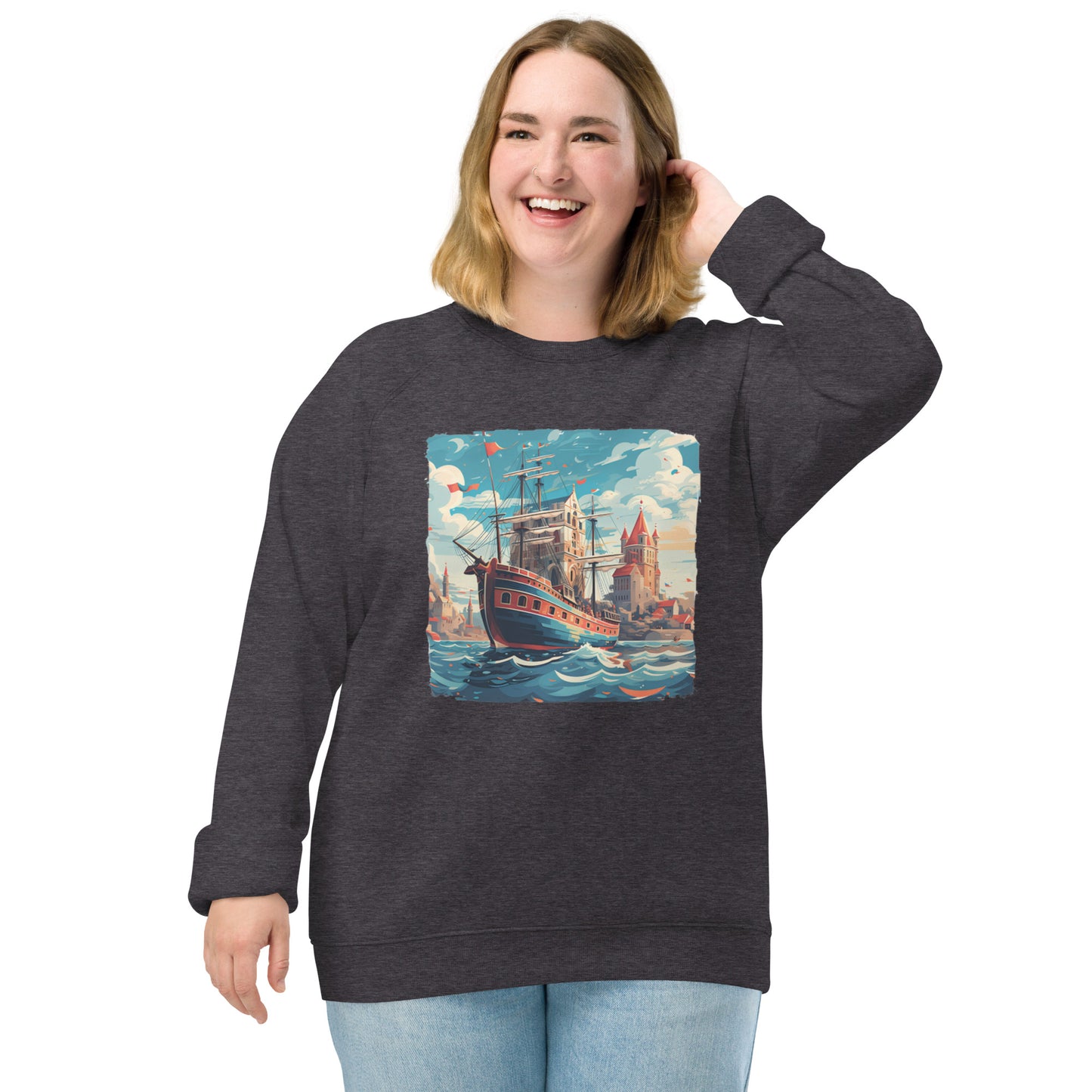 Sweatshirt écologique raglan unisexe : La Ligue Hanséatique