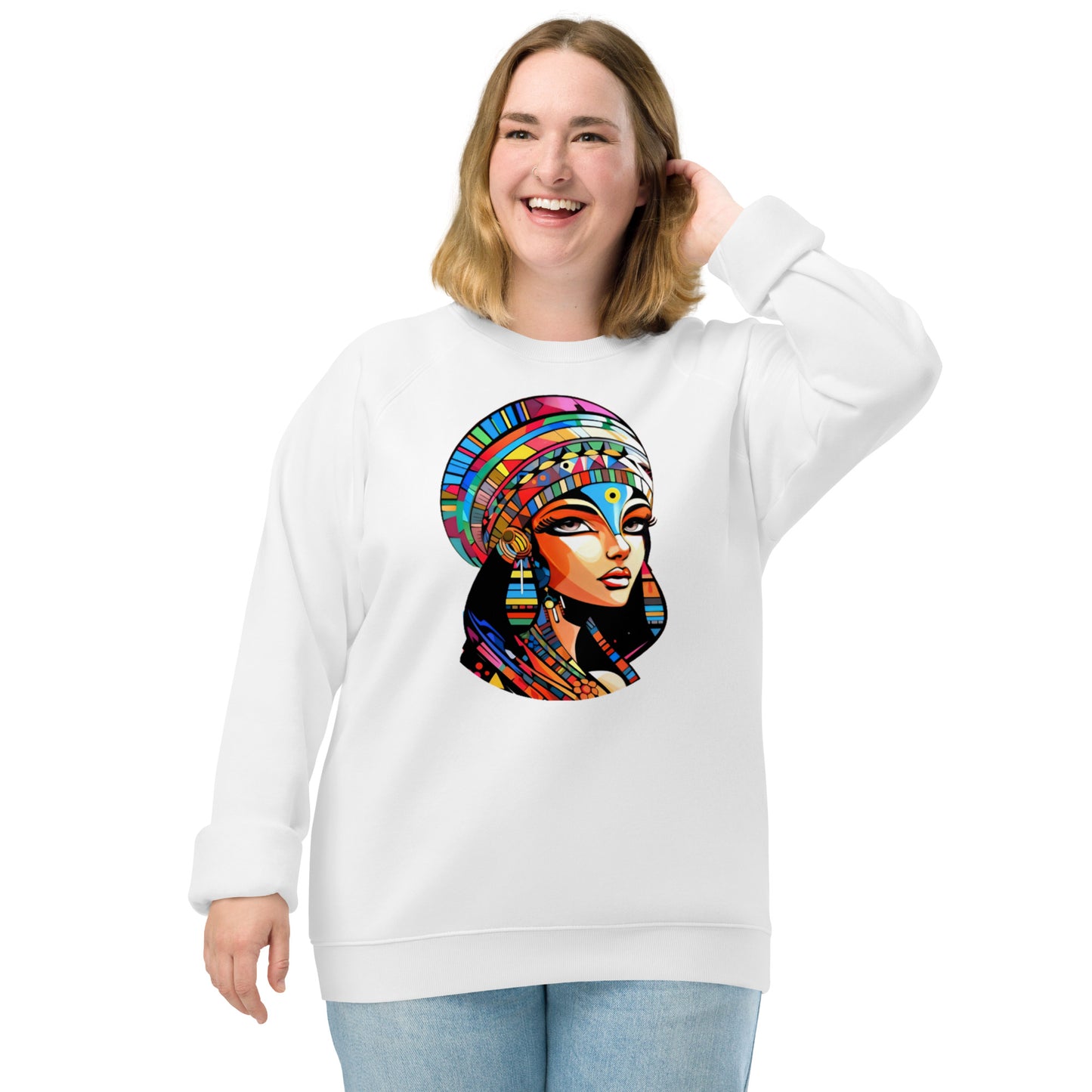 Sweatshirt écologique raglan unisexe : La dernière Reine d'Egypte