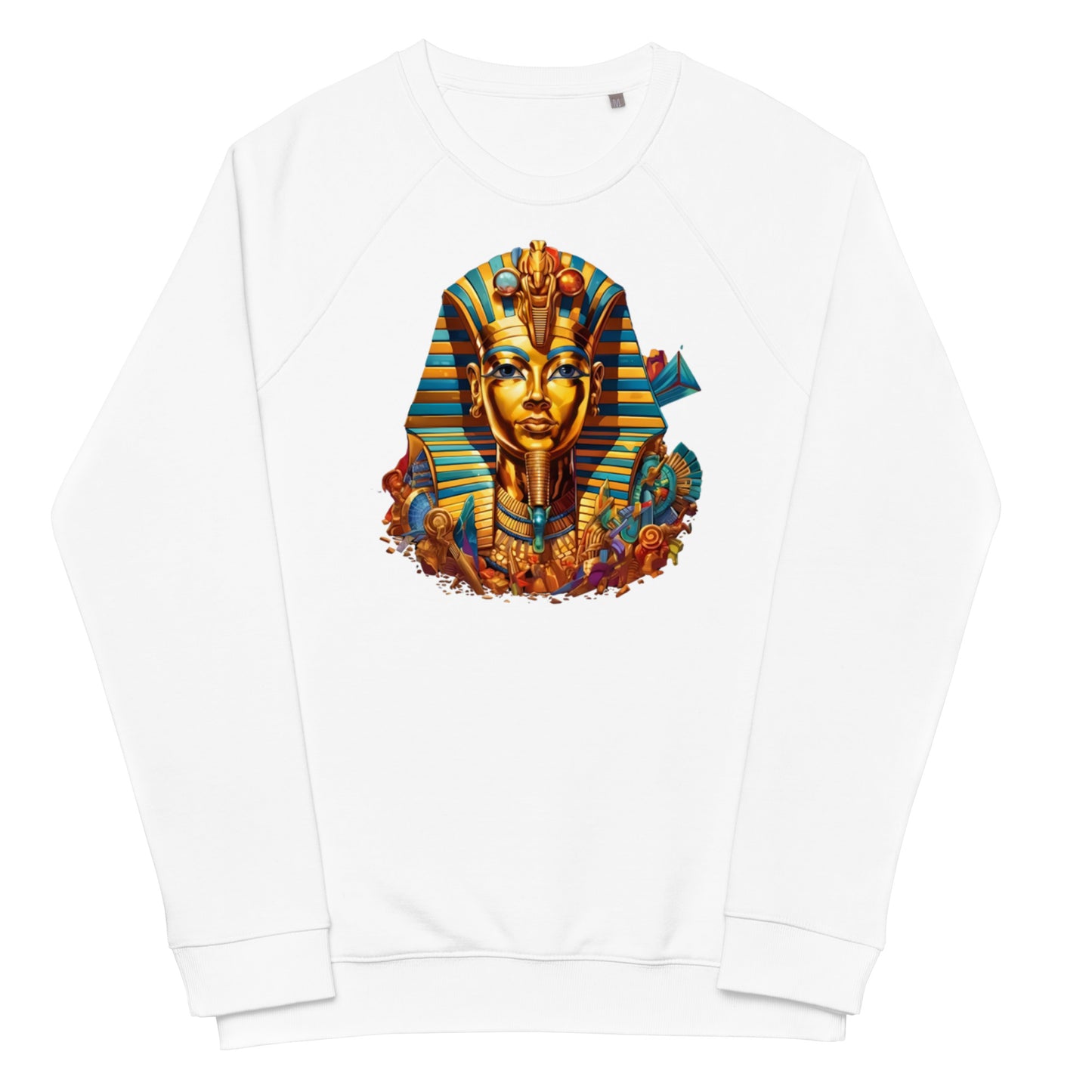 Sweatshirt écologique raglan unisexe : Toutankhamon, figure mythique